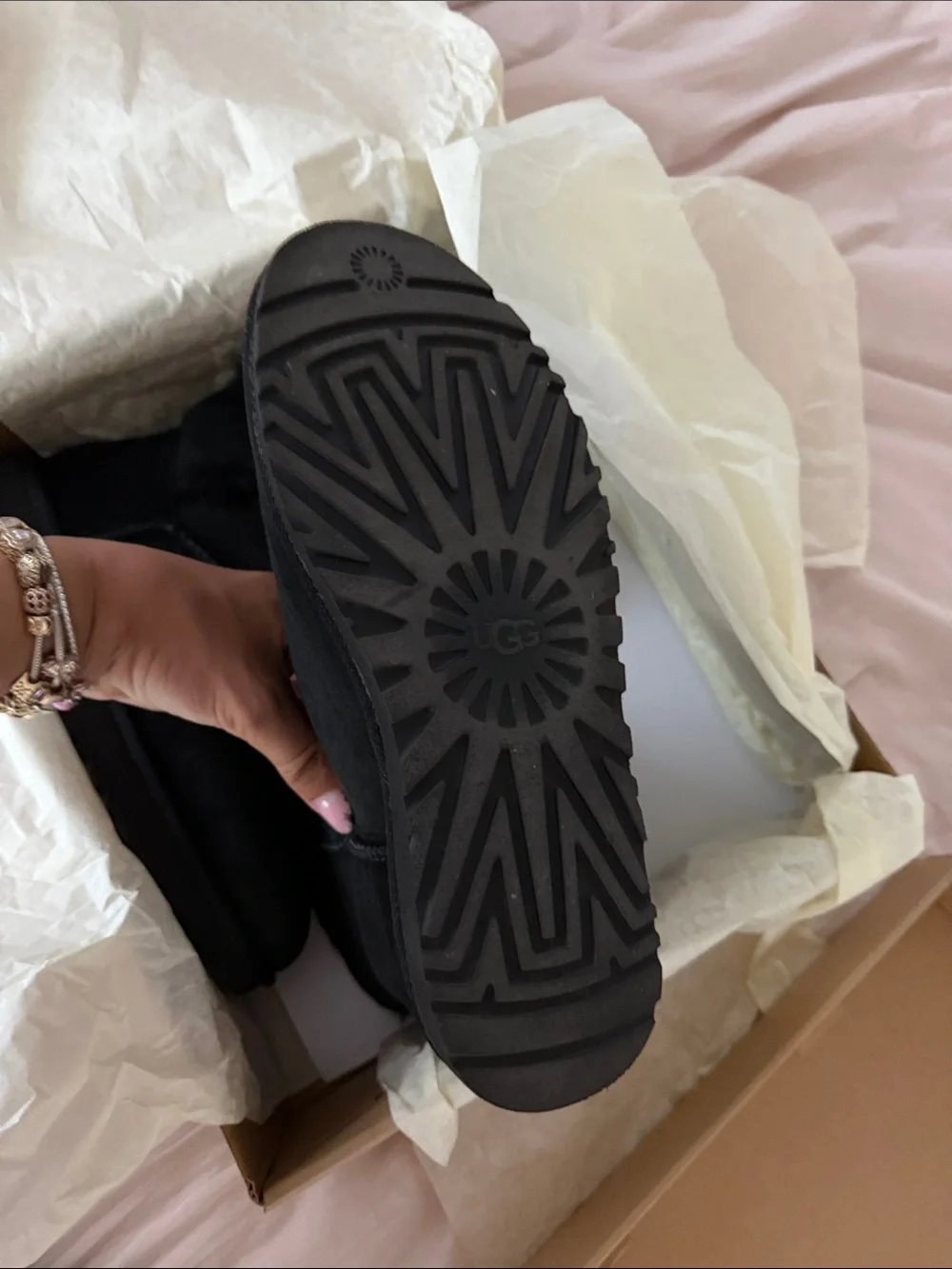 UGGS Black Button-Accent Shearling Boots - Women
